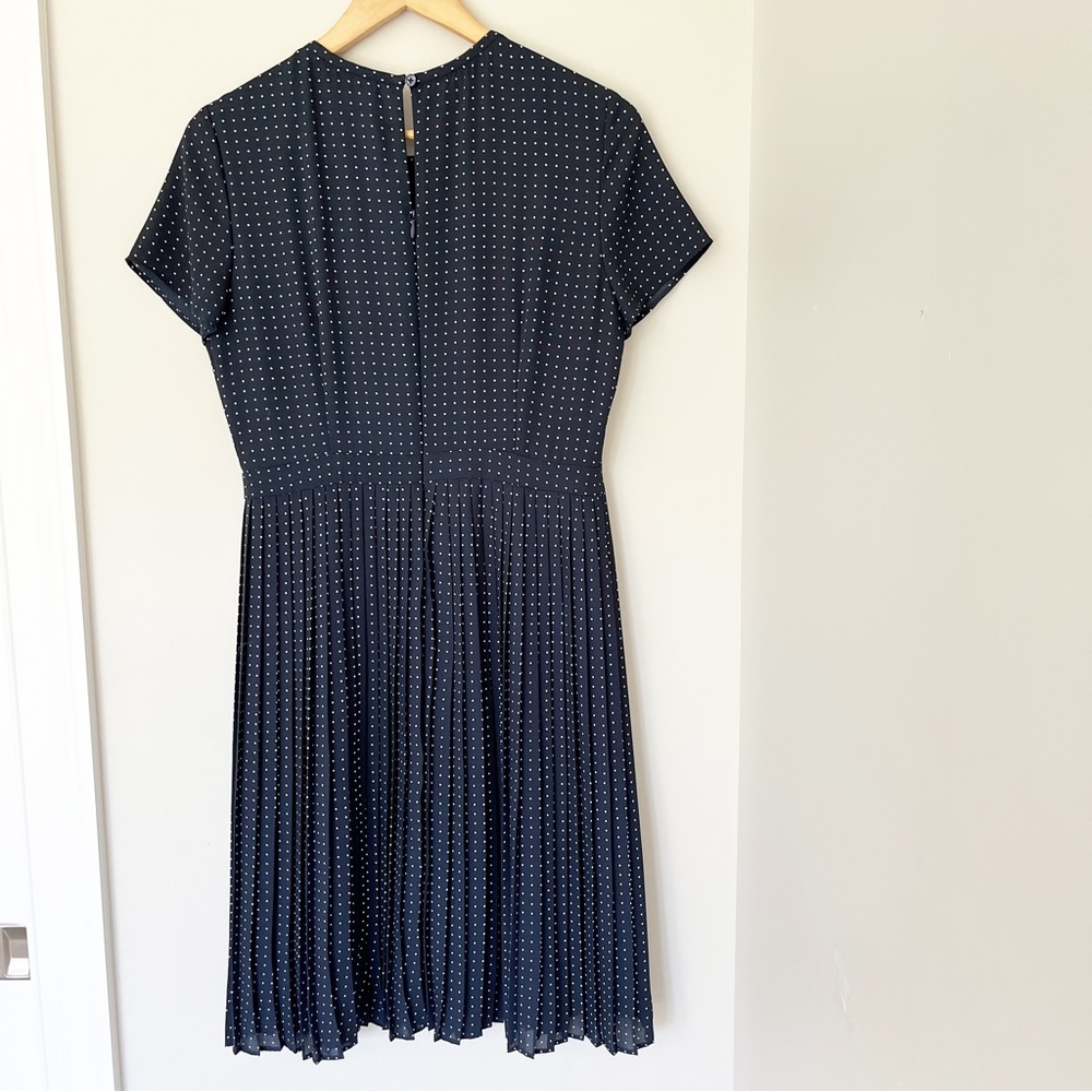 BANANA REPUBLIC navy pleated polka dot dress sz. 6 - Picture 5 of 5